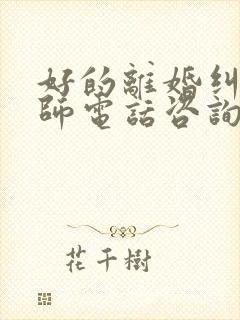 好的离婚纠纷律师电话咨询