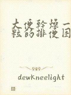 大便干燥一粒一粒的排便困难