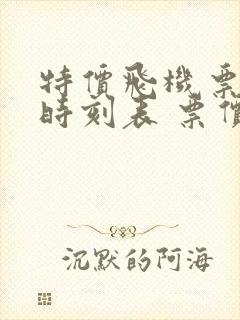 特价飞机票查询时刻表 票价