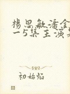 杨思敏潘金莲1一5集主演是谁