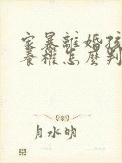 家暴离婚孩子抚养权怎么判