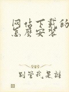 网站下载的软件怎么安装