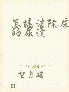 怎样消除床垫上的尿渍