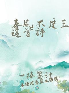 春风不度玉门关这首诗