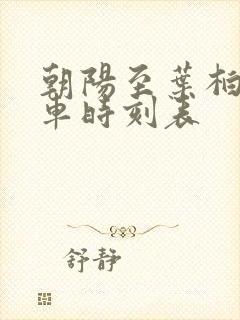 朝阳至叶柏寿客车时刻表