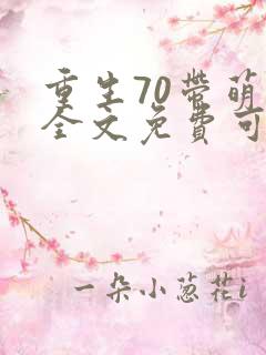 重生70带萌娃全文免费可朗读