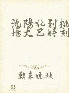 沈阳北到桃仙机场大巴时刻表