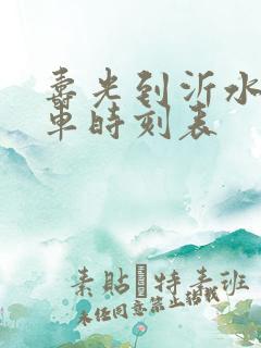 寿光到沂水的汽车时刻表