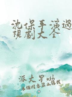 沈保平演过的电视剧大全