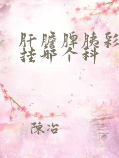 肝胆脾胰彩超要挂哪个科