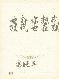 也许你想我的时候我也在想你