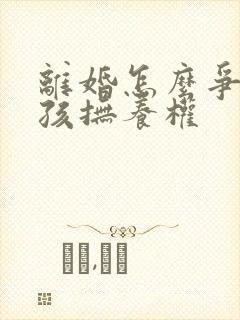 离婚怎么争夺小孩抚养权