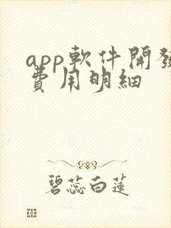 app软件开发费用明细