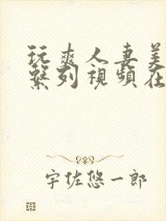 玩爽人妻美少妇系列视频在线播放