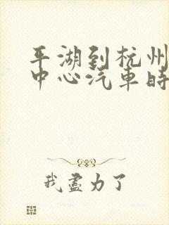 平湖到杭州客运中心汽车时刻表查询