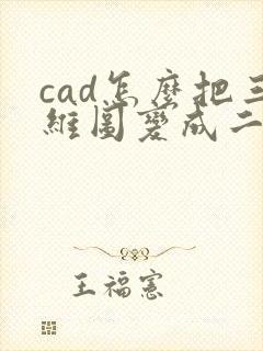 cad怎么把三维图变成二维图