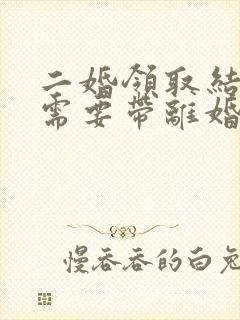 二婚领取结婚证需要带离婚证吗