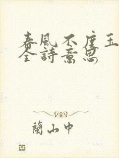 春风不度玉门关全诗意思