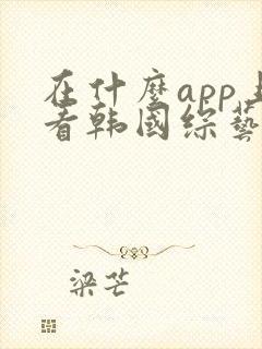 在什么app上看韩国综艺