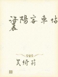 洛阳客车站时刻表