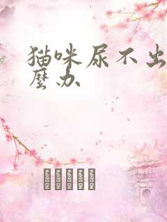 猫咪尿不出来怎么办