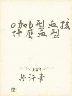 o加b型血孩子什么血型