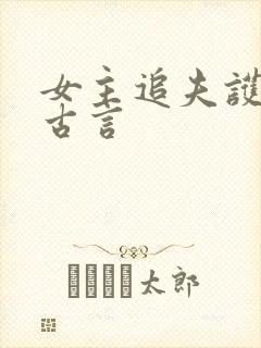 女主追夫护夫的古言