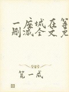 一座城在等你无删减全文免费阅读