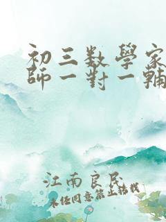 初三数学家教老师一对一辅导