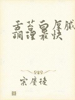 舌苔白厚腻怎么调理最快