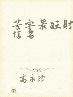 芳字最旺财的微信名