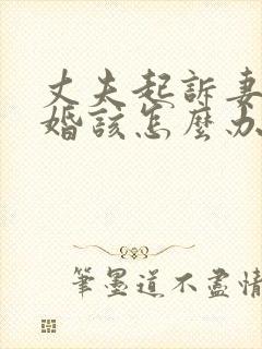 丈夫起诉妻子离婚该怎么办