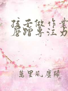 孩子做作业拖拉磨蹭专注力不集中怎么办