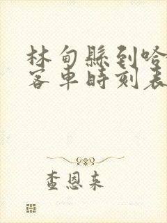 林甸县到哈尔滨客车时刻表