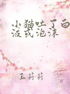 小猫吐了白色黏液或泡沫