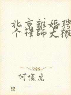 北京离婚聘请一个律师大概多少钱