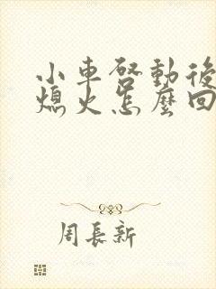 小车启动后自动熄火怎么回事