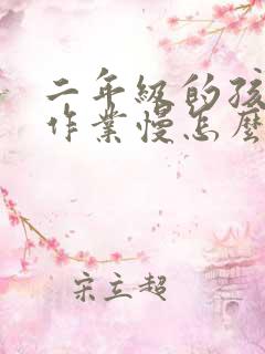 二年级的孩子写作业慢怎么办