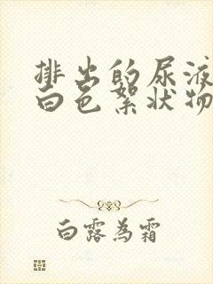 排出的尿液里有白色絮状物