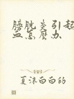 膀胱炎引起的尿血怎么办