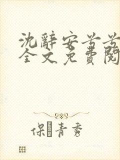 沈辞安兮兮小说全文免费阅读