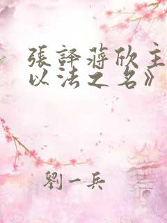 张译蒋欣主演《以法之名》全集在线观看