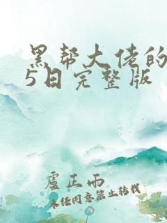 黑帮大佬的365日完整版