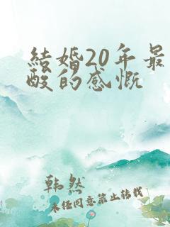 结婚20年最心酸的感慨