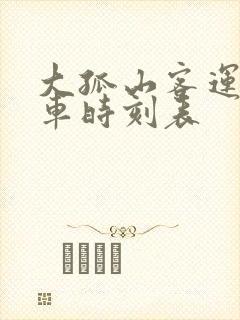 大孤山客运站汽车时刻表