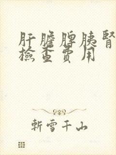 肝胆脾胰肾超声检查费用