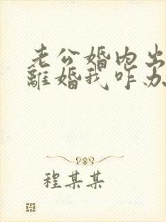 老公婚内出轨提离婚我咋办