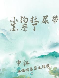 小狗拉尿带血是怎么了