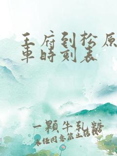 王府到松原的客车时刻表