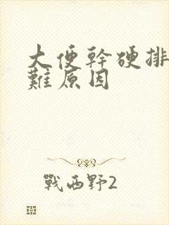 大便干硬排便困难原因